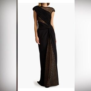 Tadashi Shoji Black and Gold Evening Gown